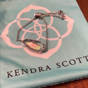 Kendra Scott Silver Bracelet with Iridescent Stone